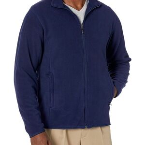 Navy Blue Zip-Up Fleece Jacket